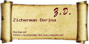Zicherman Dorina névjegykártya